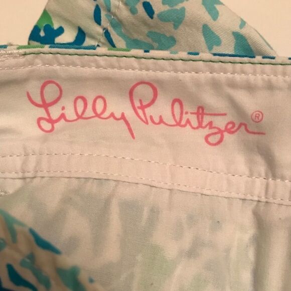 Lilly Pulitzer Blue White Callahan Shorts Sz 00 - Picture 4 of 6